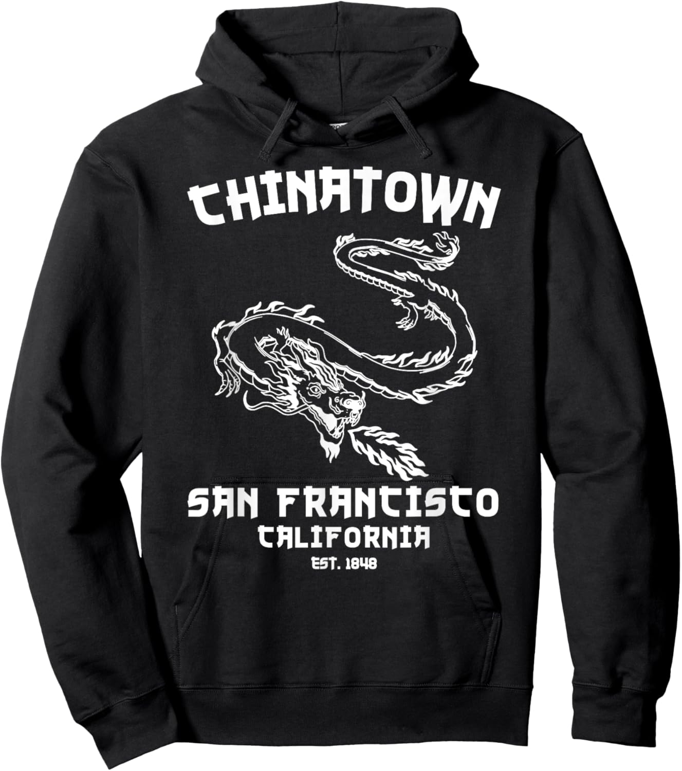 San Francisco Chinatown Chinese American Bay Area Dragon SF Hoodie - Hoodie | Black