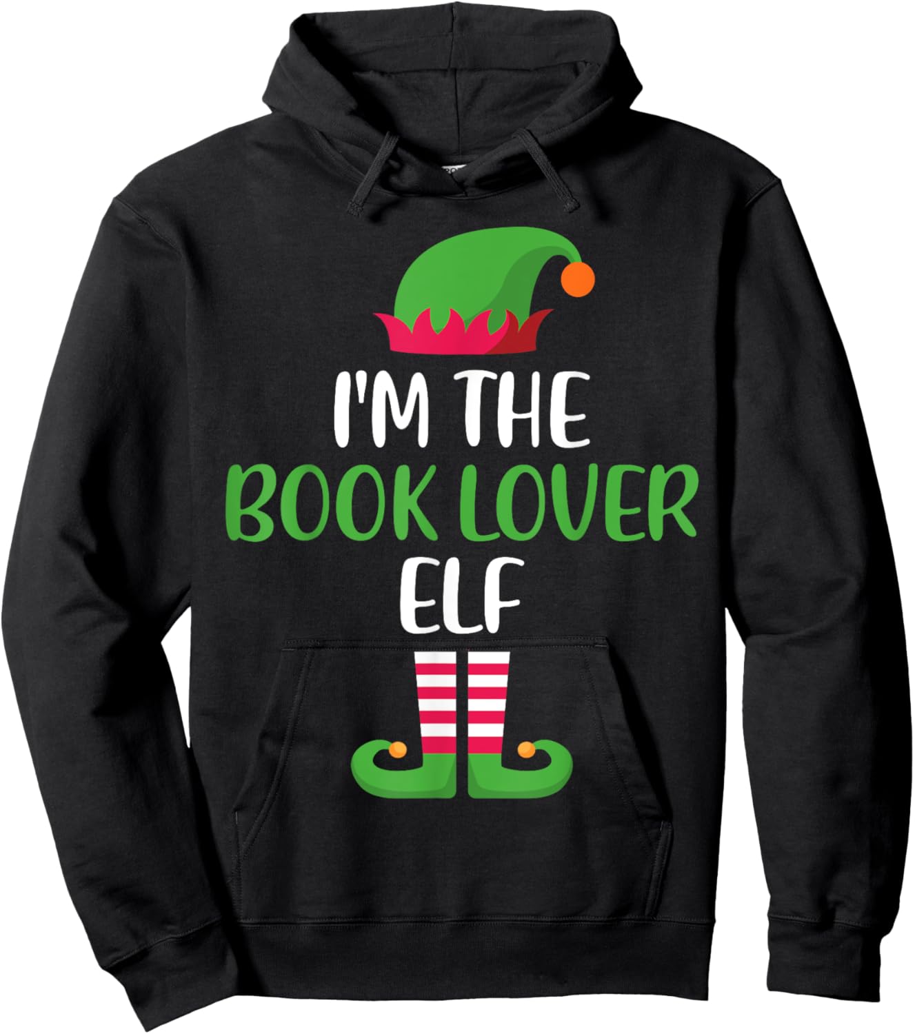 Book Lover Elf Family Matching Christmas Group Funny Xmas Hoodie - Hoodie | Black