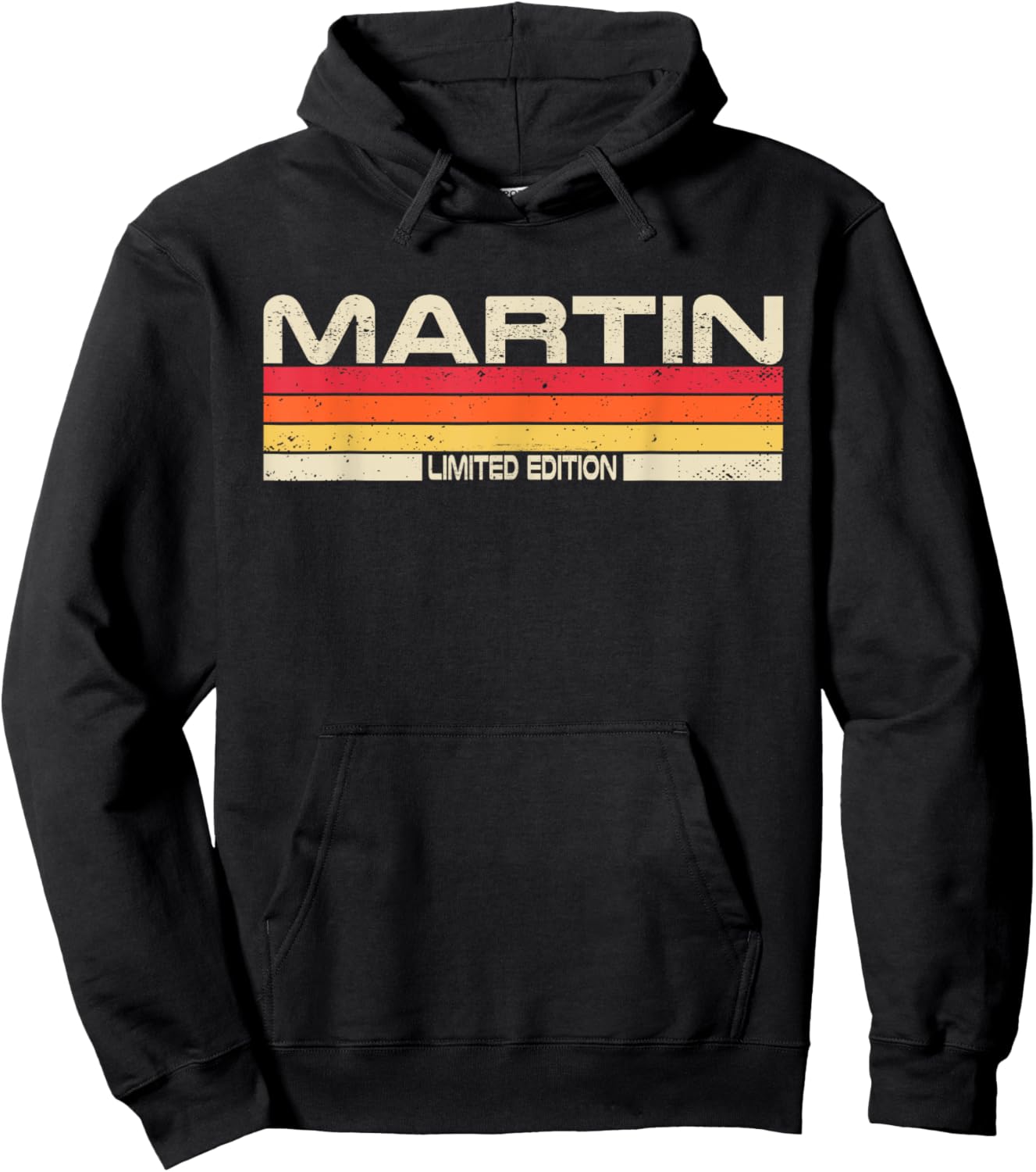 Martin Surname Birthday Family Reunion 80s 90s Sunset Hoodie - Hoodie | Black