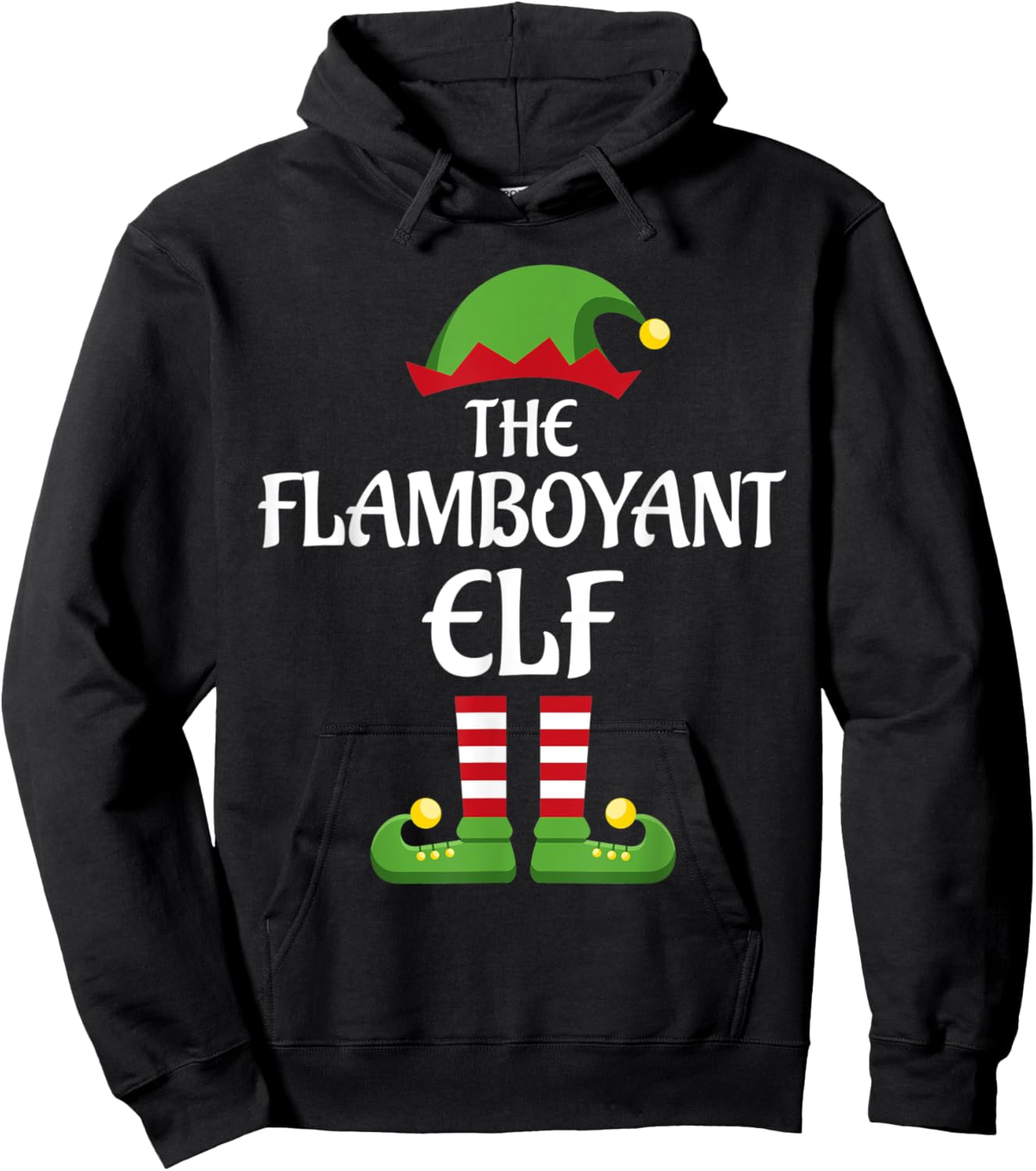 Flamboyant Elf Family Matching Group Christmas Hoodie - Hoodie | Black