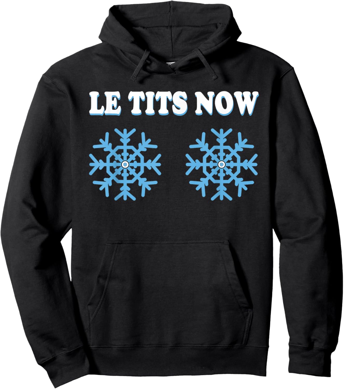 Snowflake Boobs Tits Adult Joke Let It Snow Funny Christmas Hoodie - Hoodie | Black