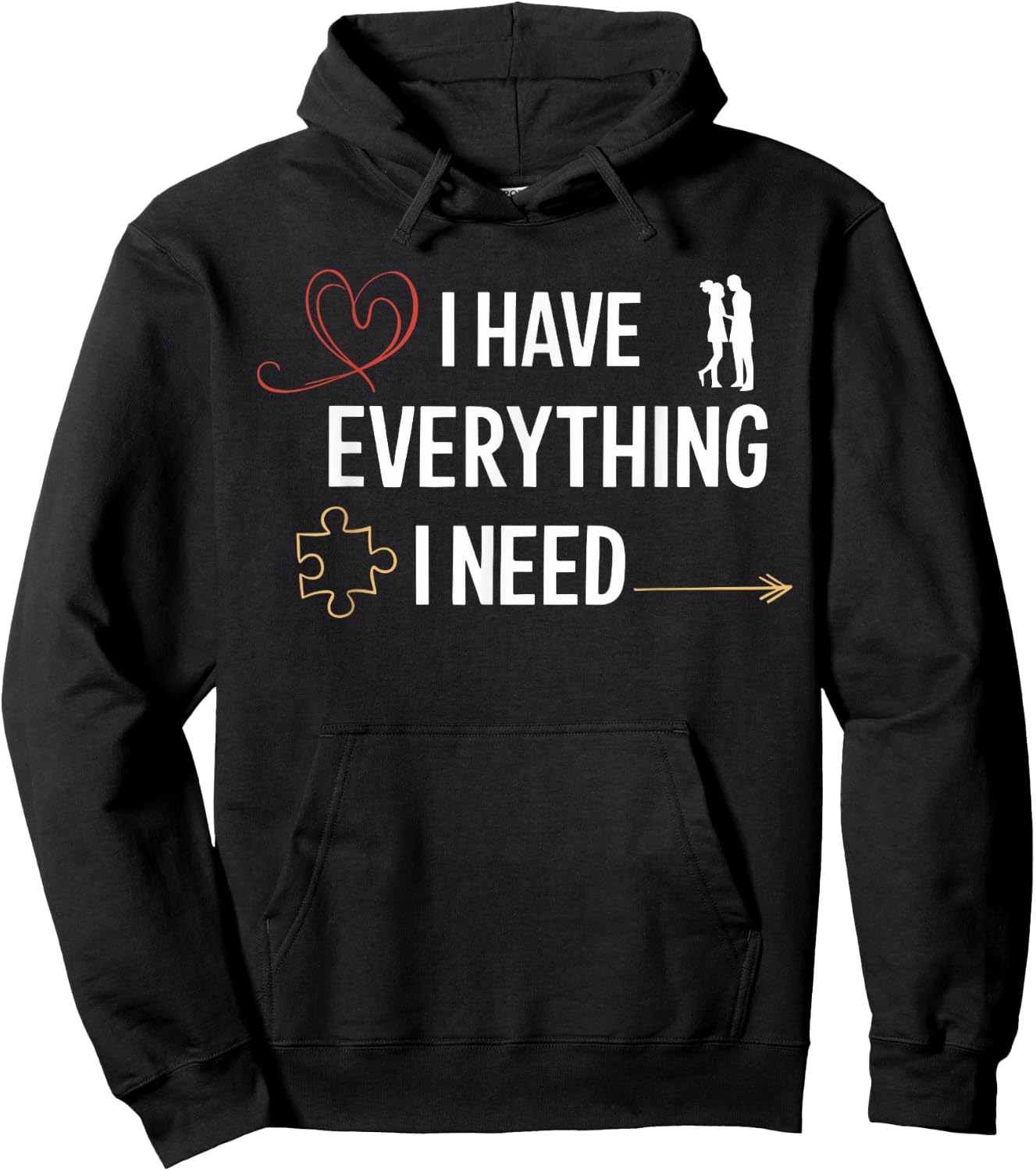 I Have Everything I Need Matching Couples Him Her Honeymoon Hoodie - Hoodie | Black