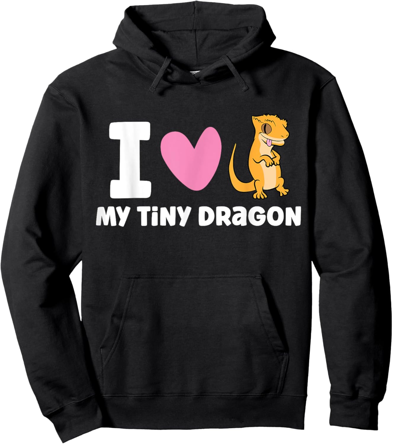 I Love My Tiny Dragon Reptile Pet Crested Gecko Hoodie - Hoodie | Black