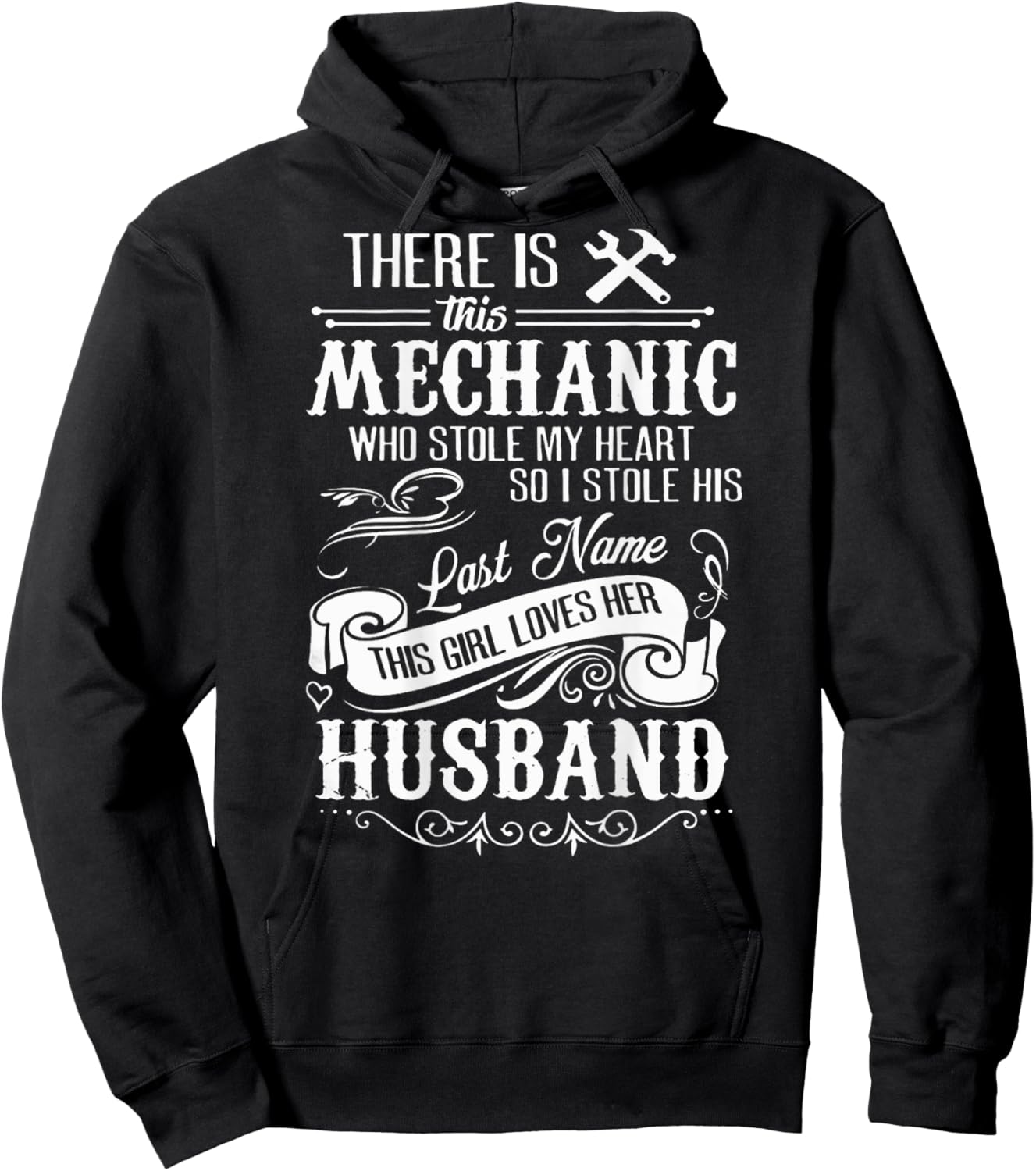 Funny Shirt This Mechanic Stole My Heart! Husband Hoodie - Hoodie | Black