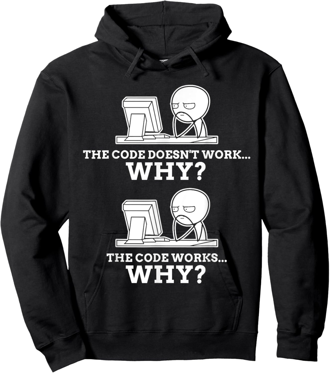 Code Works Why Meme Programming Coding Funny Professional Hoodie - Hoodie | Black
