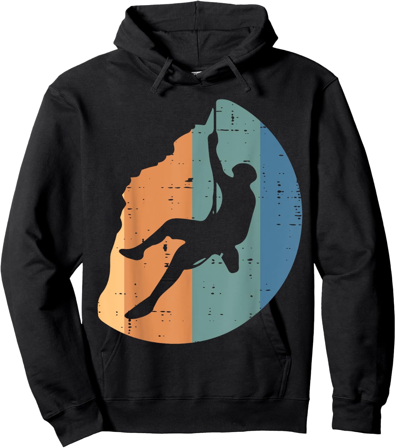Rock Climbing Sunset Retro Mountain Climber Men Women Kids Hoodie - Hoodie | Black