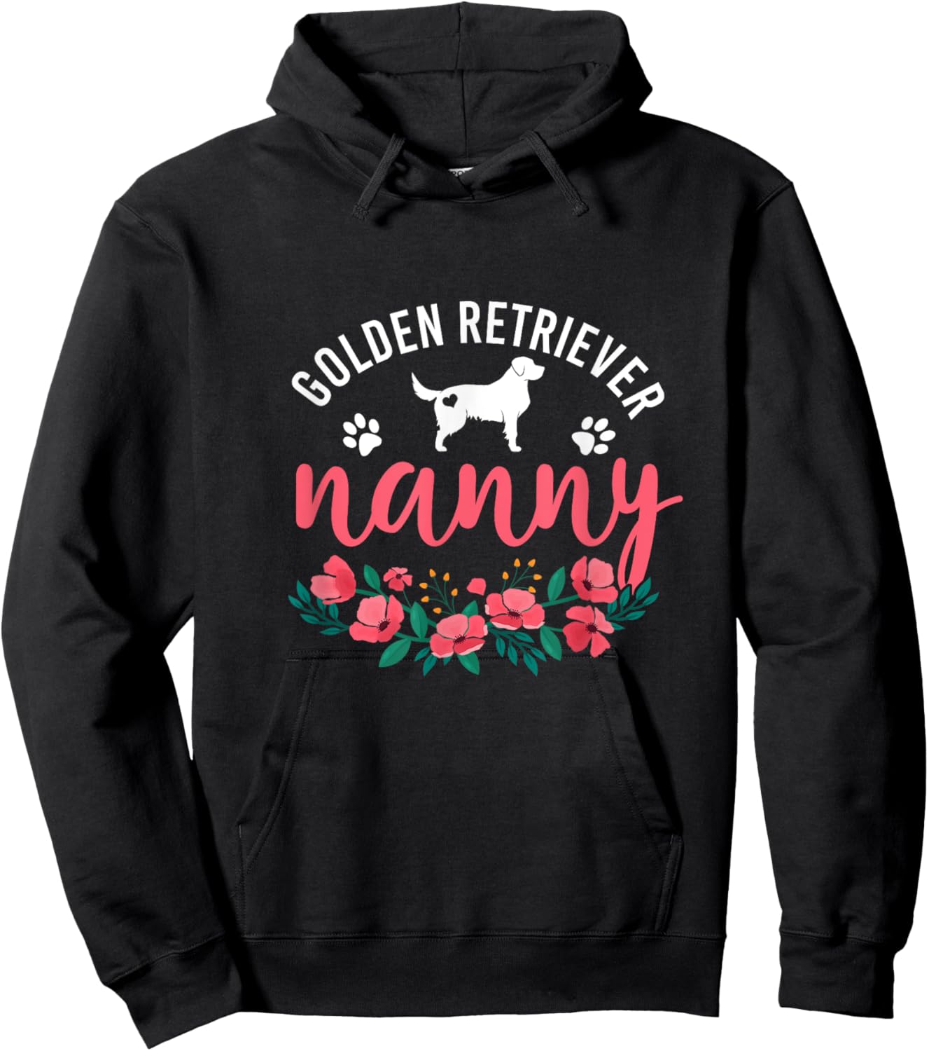 Golden Retriever Nanny Dog Gifts Women Grandma Dog Christmas Hoodie - Hoodie | Black