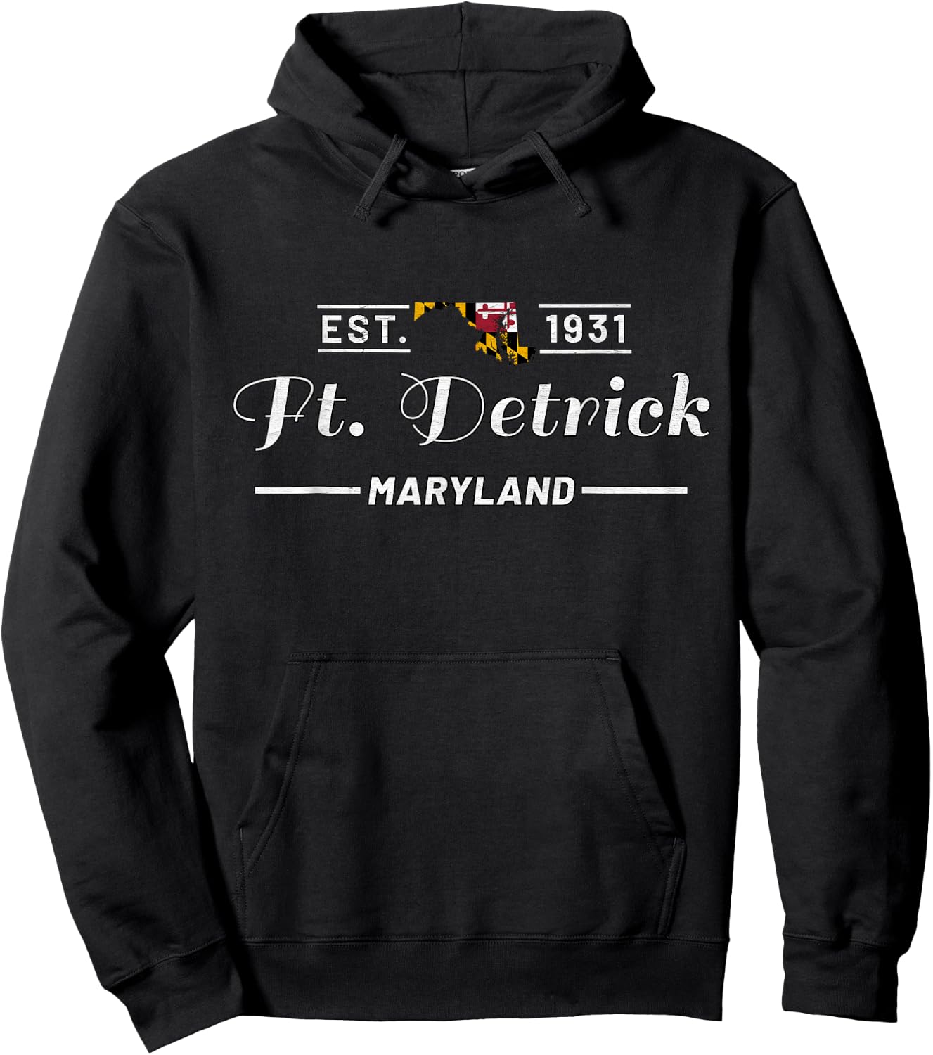 Fort Detrick Maryland Md Vintage Camp Detrick Gift Hoodie - Hoodie | Black