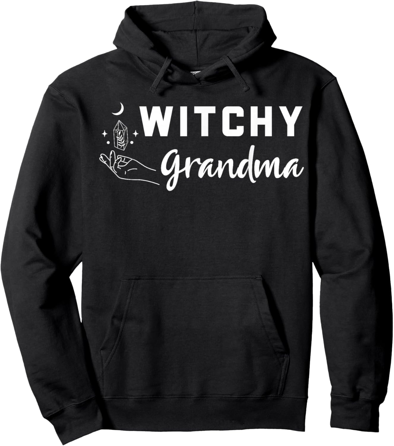 Witchy Grandma Funny Witch Halloween Hoodie - Hoodie | Black