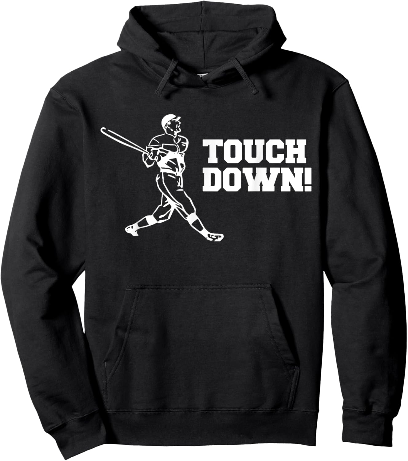 Touchdown Baseball Shirt, Funny Sarcastic Baseball Shirt Hoodie - Hoodie | Black