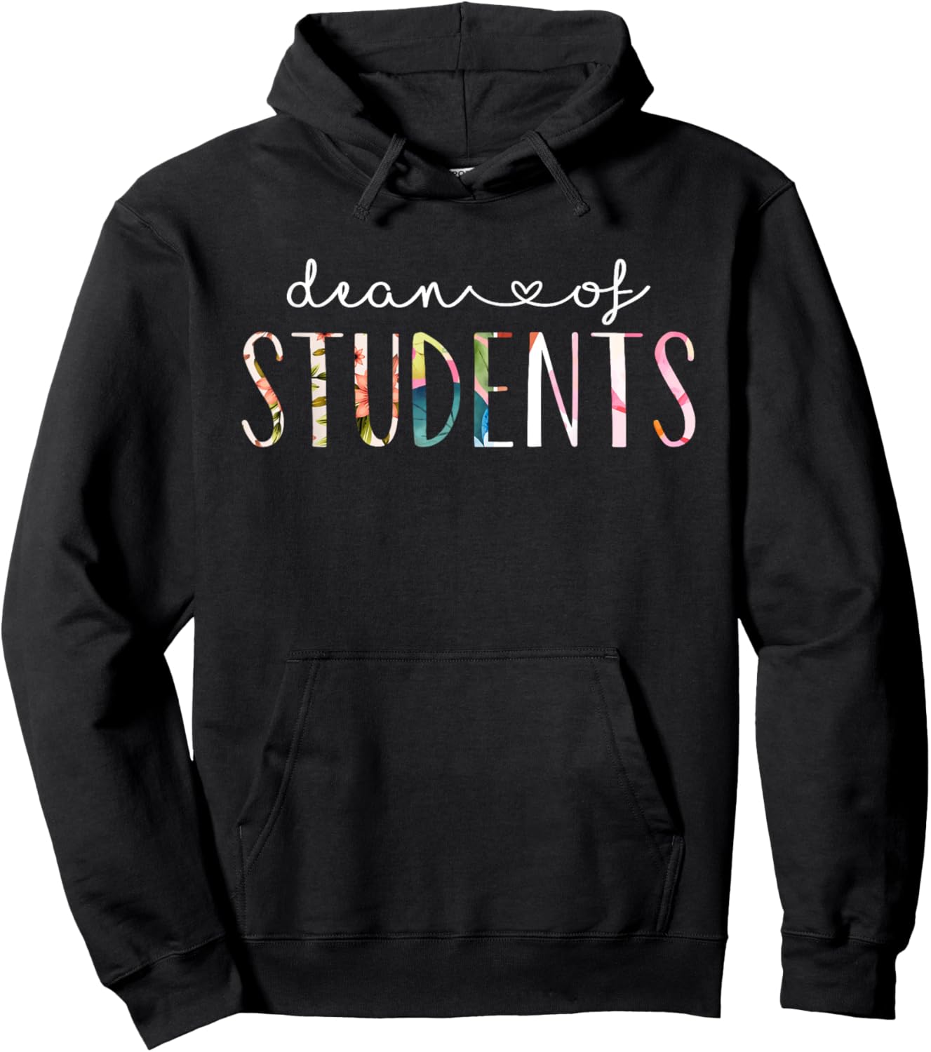 Dean of Students Cute Floral Design Hoodie - Hoodie | Black