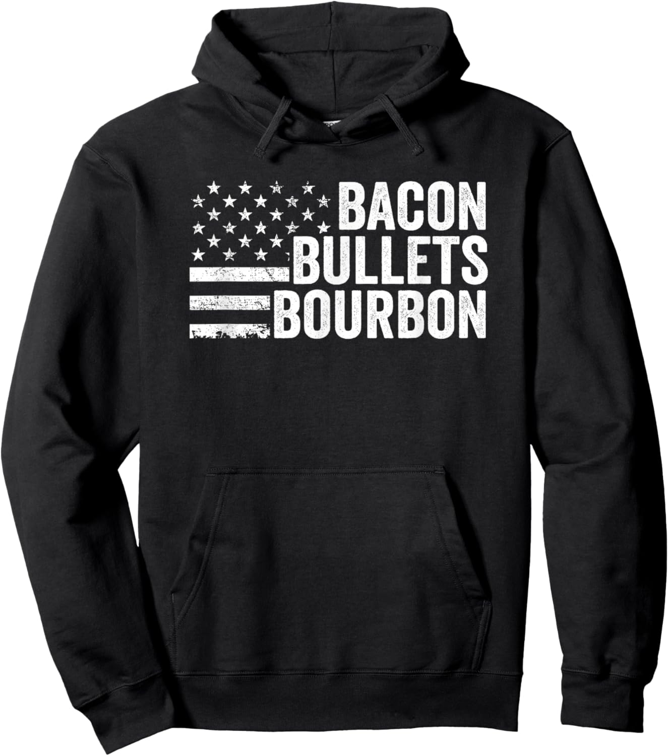 BACON BULLETS BOURBON - Funny Gun Owner BBQ Grill Drinking Hoodie - Hoodie | Black