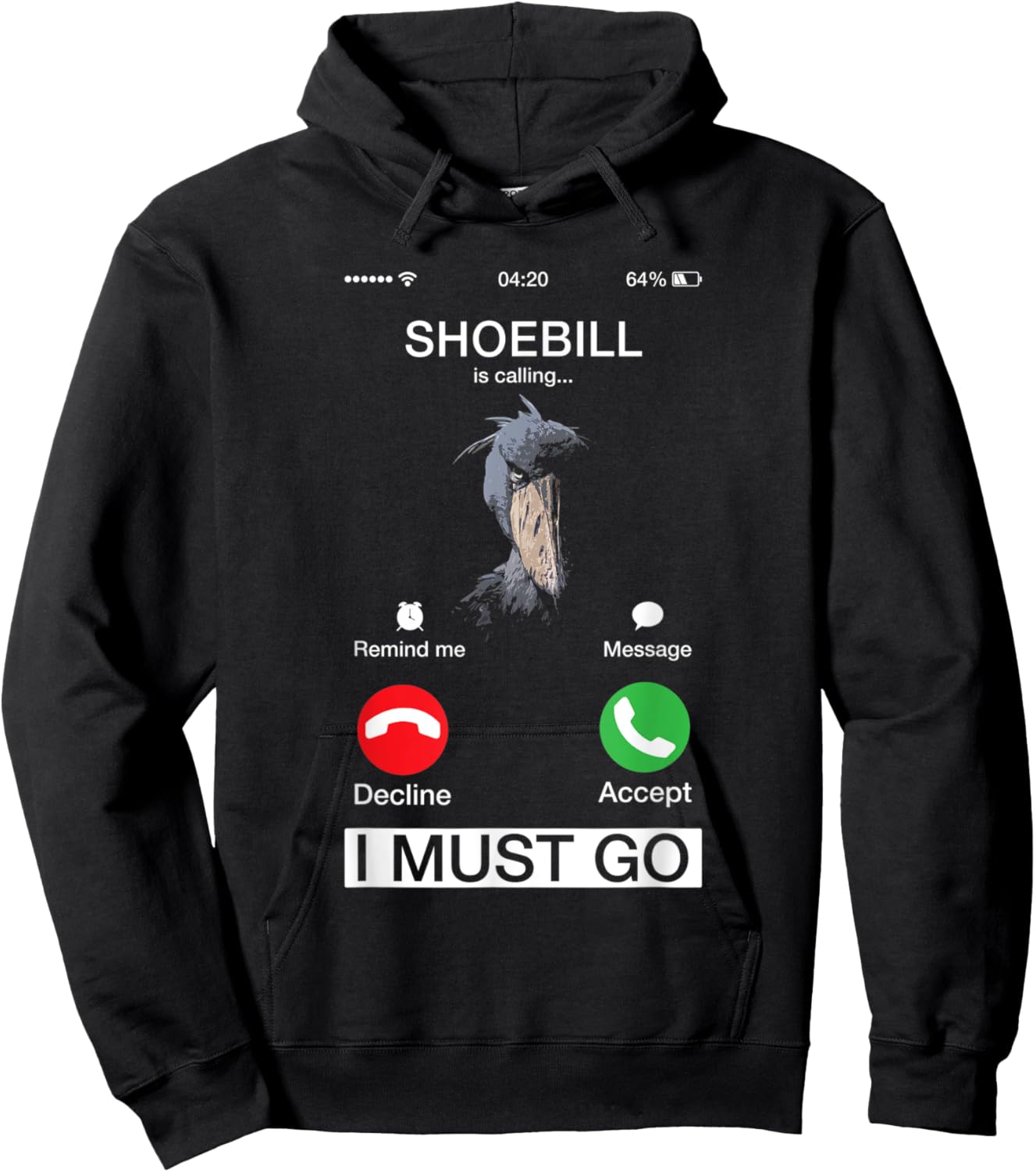 Shoebill Is Calling Wildlife Animal Lover Large African Bird Hoodie - Hoodie | Black