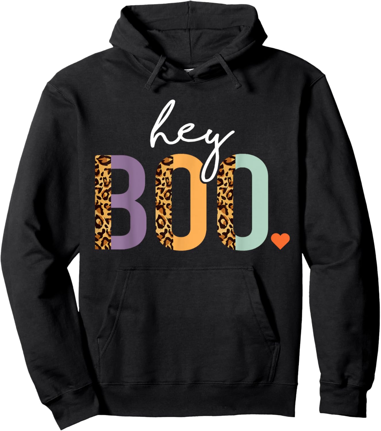 Hey Boo Shirt, Women Halloween Costume, Boo Leopard Girls Hoodie - Hoodie | Black