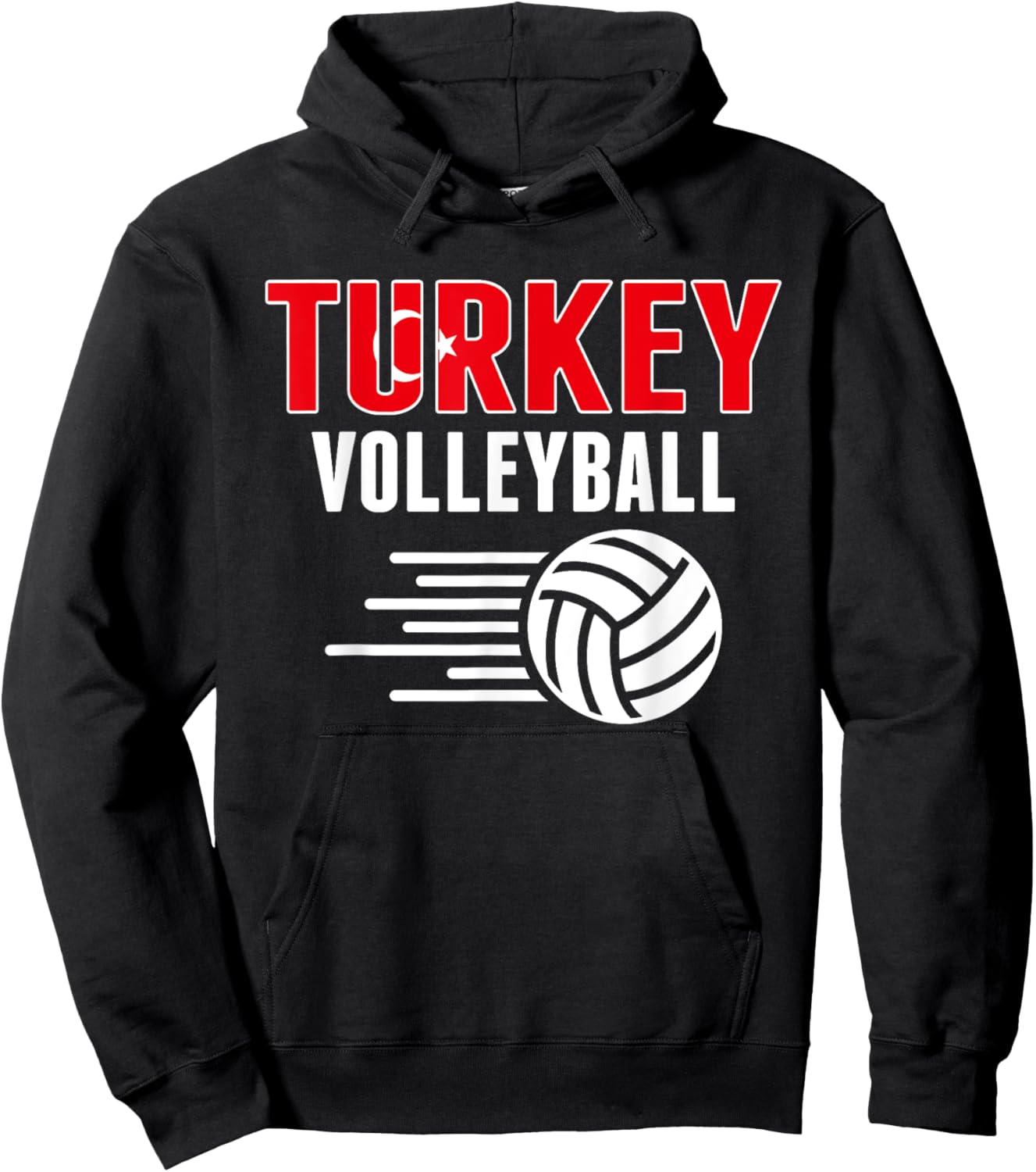 Turkey Volleyball Fans Jersey - Turkish Flag Sport Lovers Hoodie - Hoodie | Black