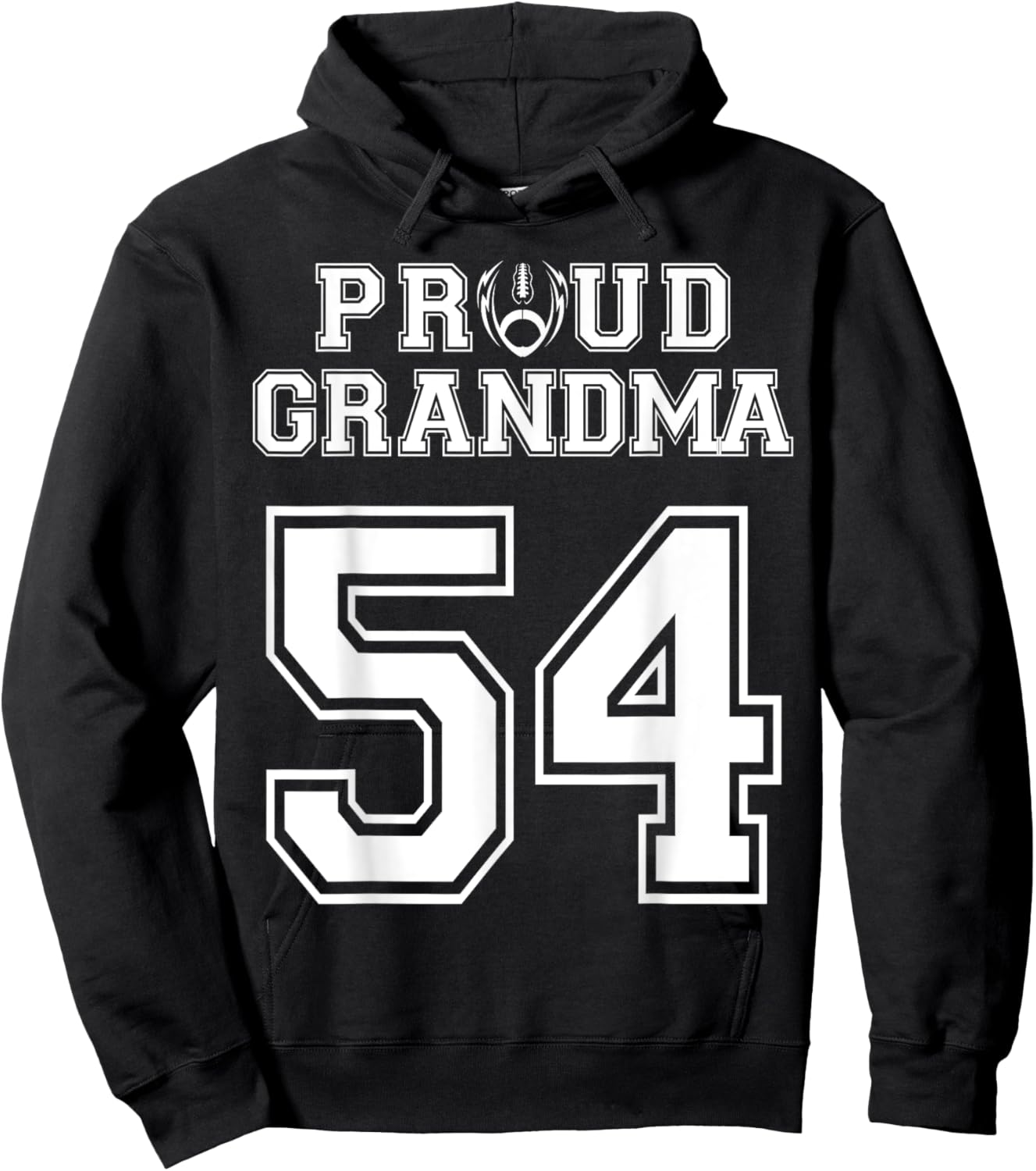 Custom Proud Football Grandma Number 54 Personalized Women Hoodie - Hoodie | Black