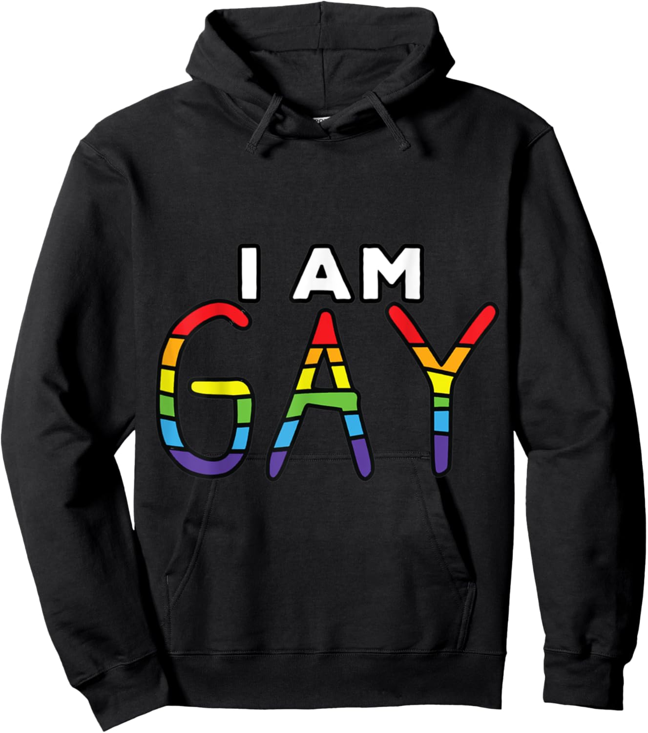 Gay Pride I Am Gay I Am Not Straight Hoodie - Hoodie | Black
