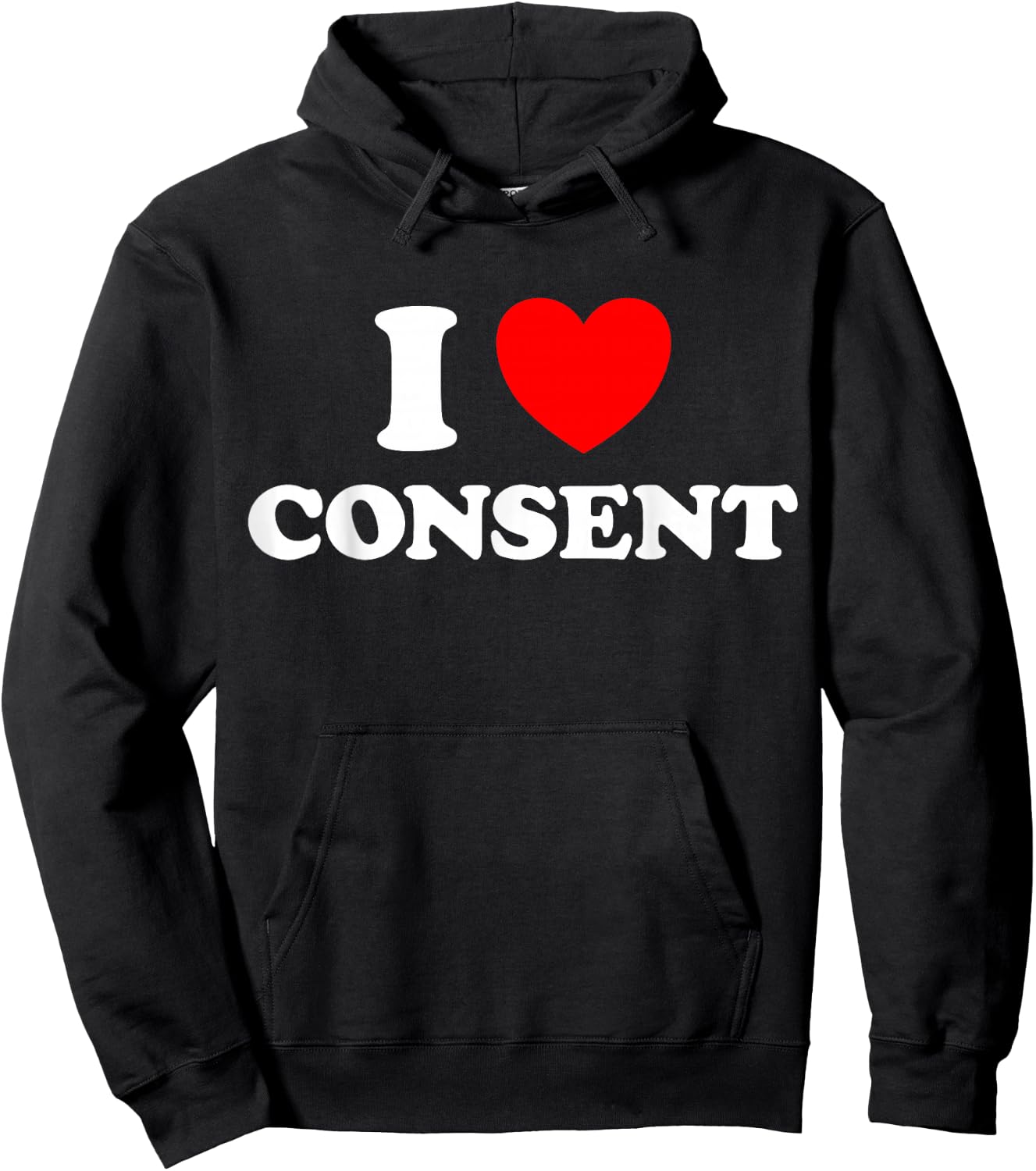 I Love Consent Funny Cute Sexy Consensual Respect Dating Fan Hoodie - Hoodie | Black