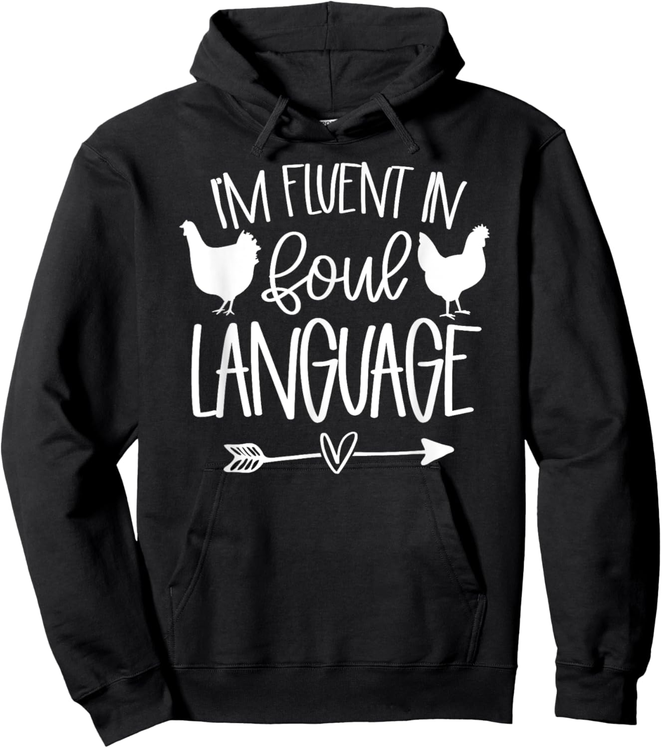 Funny Chicken Fluent In Foul Language Hoodie - Hoodie | Black