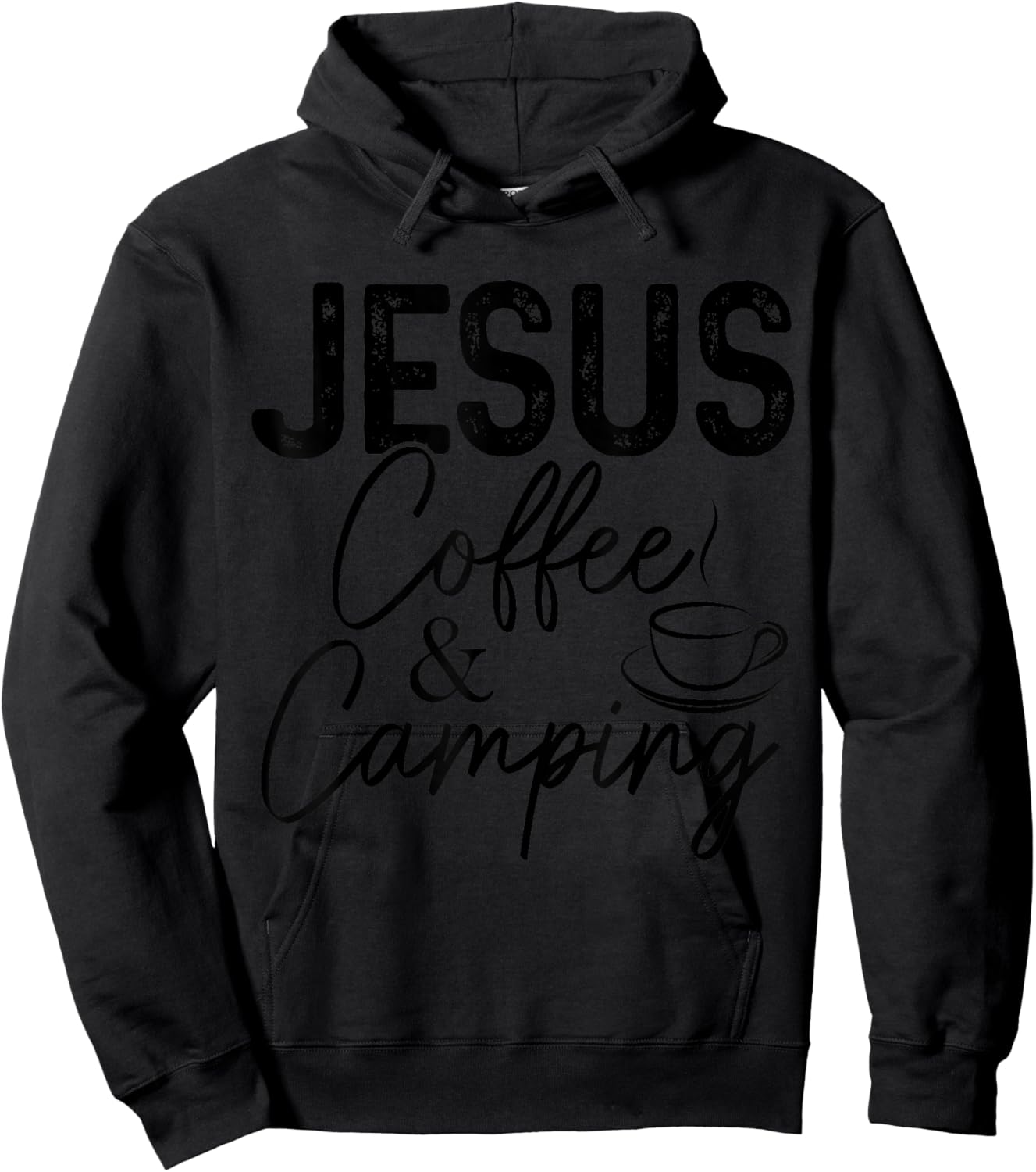 Jesus Coffee & Camping Christian Camper Nature Lover Hoodie - Hoodie | Black