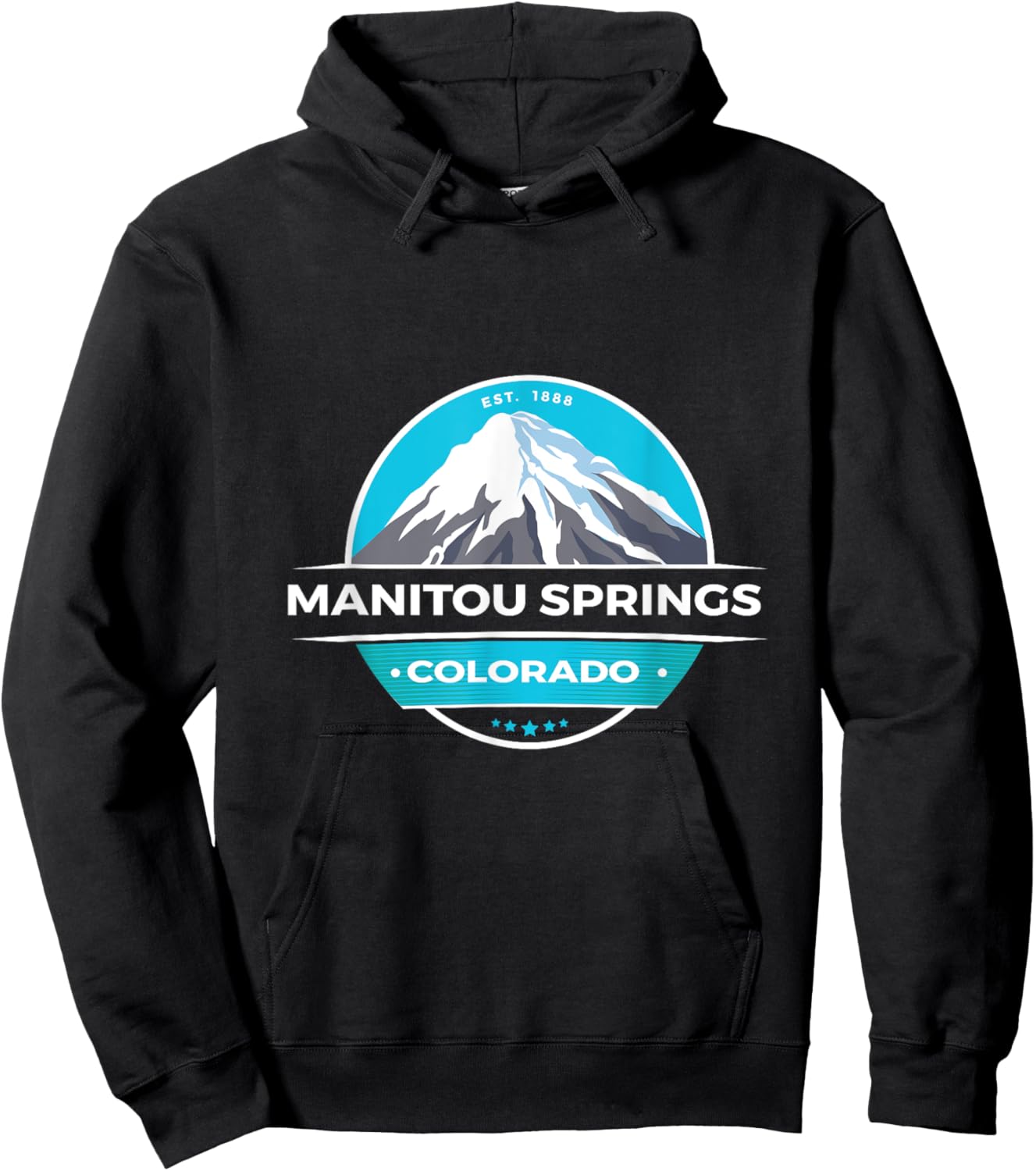 Unique Manitou Springs CO Snow Capped Mountains Novelty Art Hoodie - Hoodie | Black