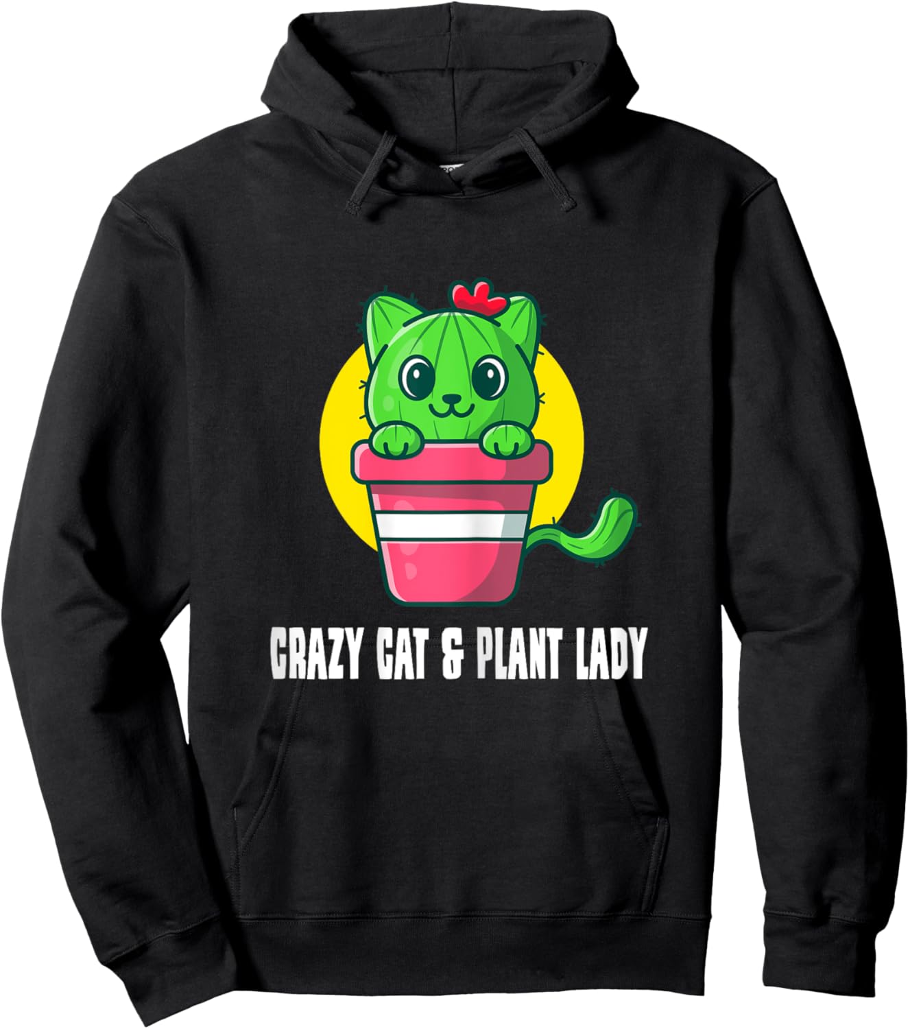 Crazy Cat & Plant Lady - Succulent Cactus Gardener Gardening Hoodie - Hoodie | Black