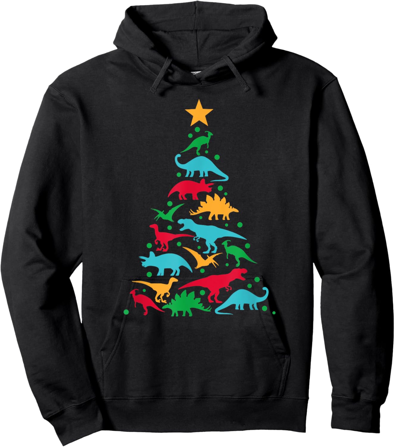 Tree Rex Dinosaur Dino Tree Christmas Tree Funny Hoodie - Hoodie | Black