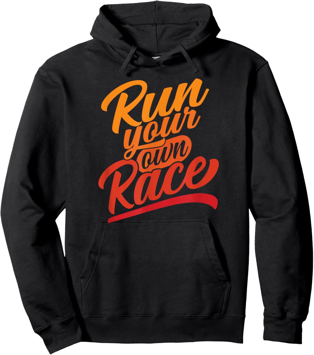 Trails of a Distance Runner -Adults Classic Fit Cotton Polyester Run your own Race Graphic Black Small Hoodie - Hoodie | Black