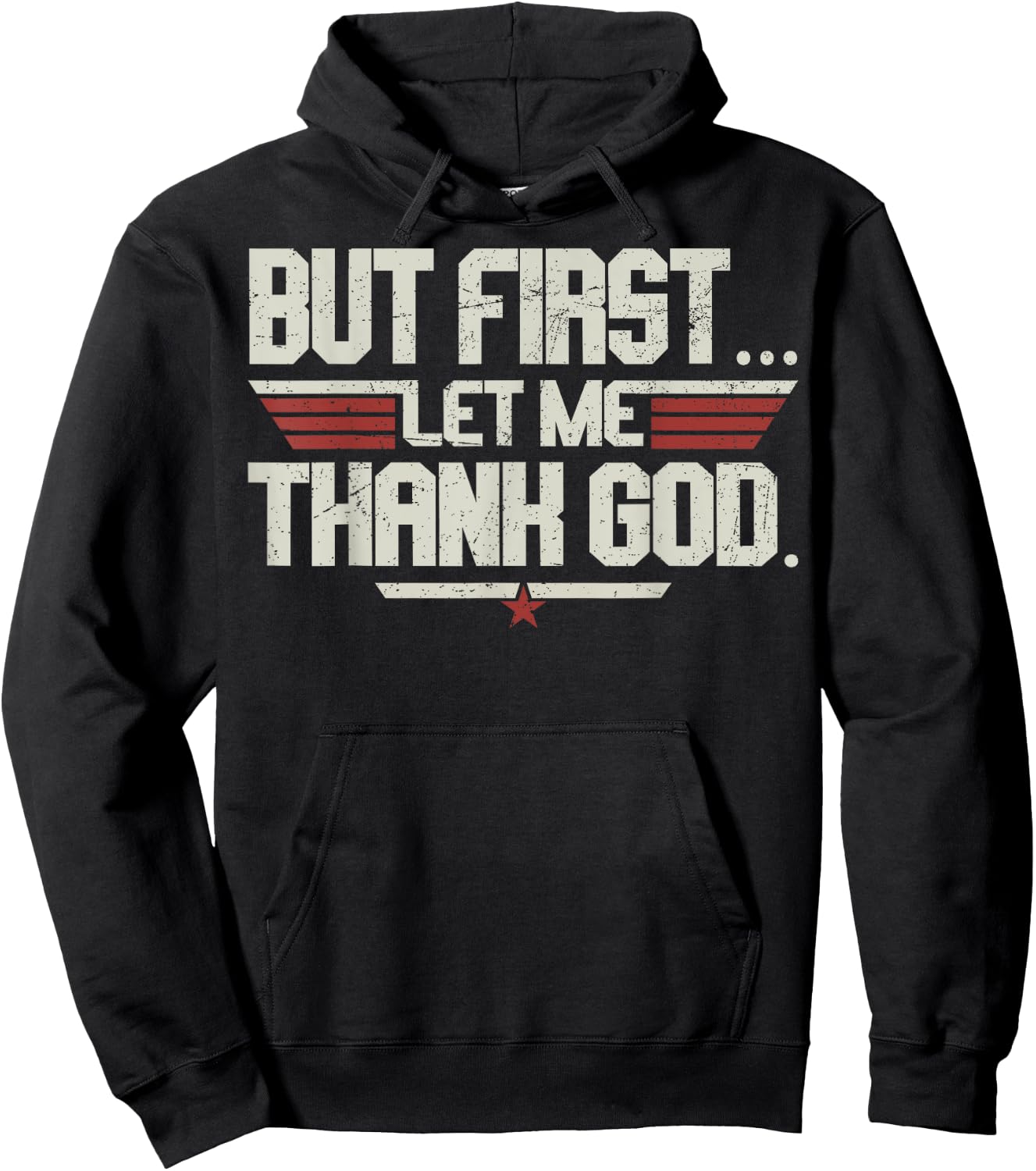 Vintage But First Let Me Thank God Christian Women Hoodie - Hoodie | Black