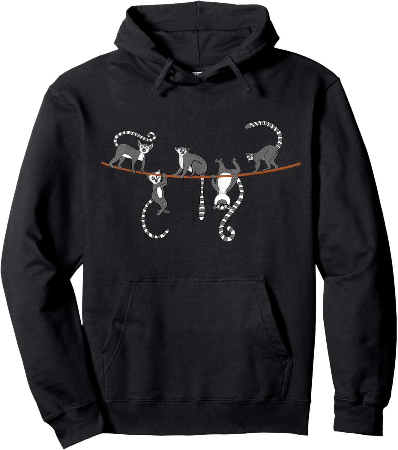 String Lemur - Animal Researcher Zookeeper Lemur Lover Hoodie - Hoodie | Black