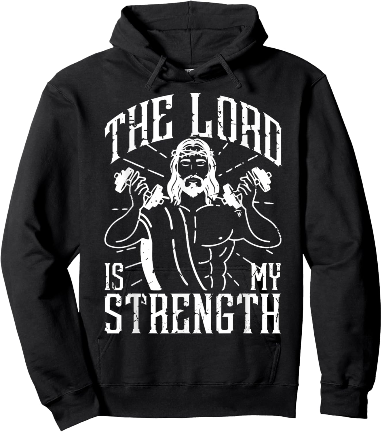 The Lord Is My Strength Jesus Christ Clothes For Gym Hoodie - Hoodie | Black