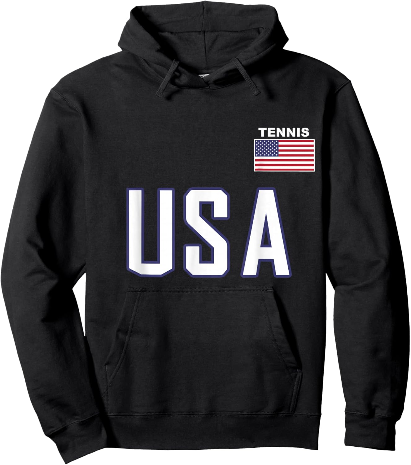 USA Flag Tennis Team Cool Player Equipment Men Women Hoodie - Hoodie | Black