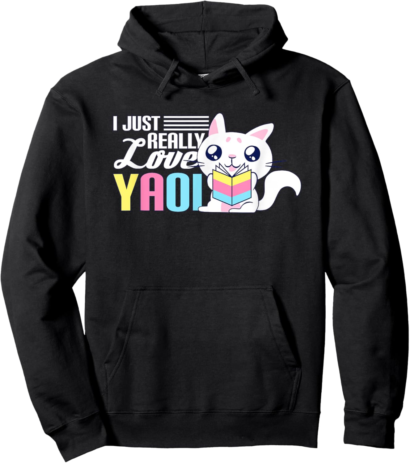 Fujoshi I Yaoi BL Love Manga I Cute Cat Hoodie - Hoodie | Black