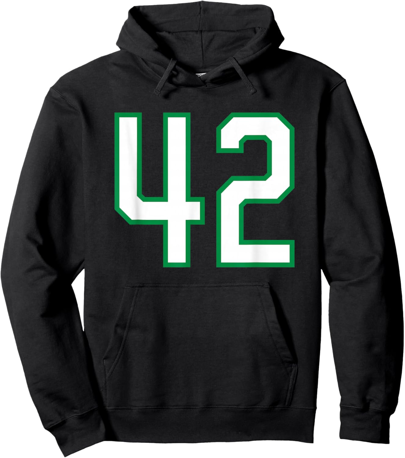 White Green Sports Team Number 42 Hoodie - Hoodie | Black