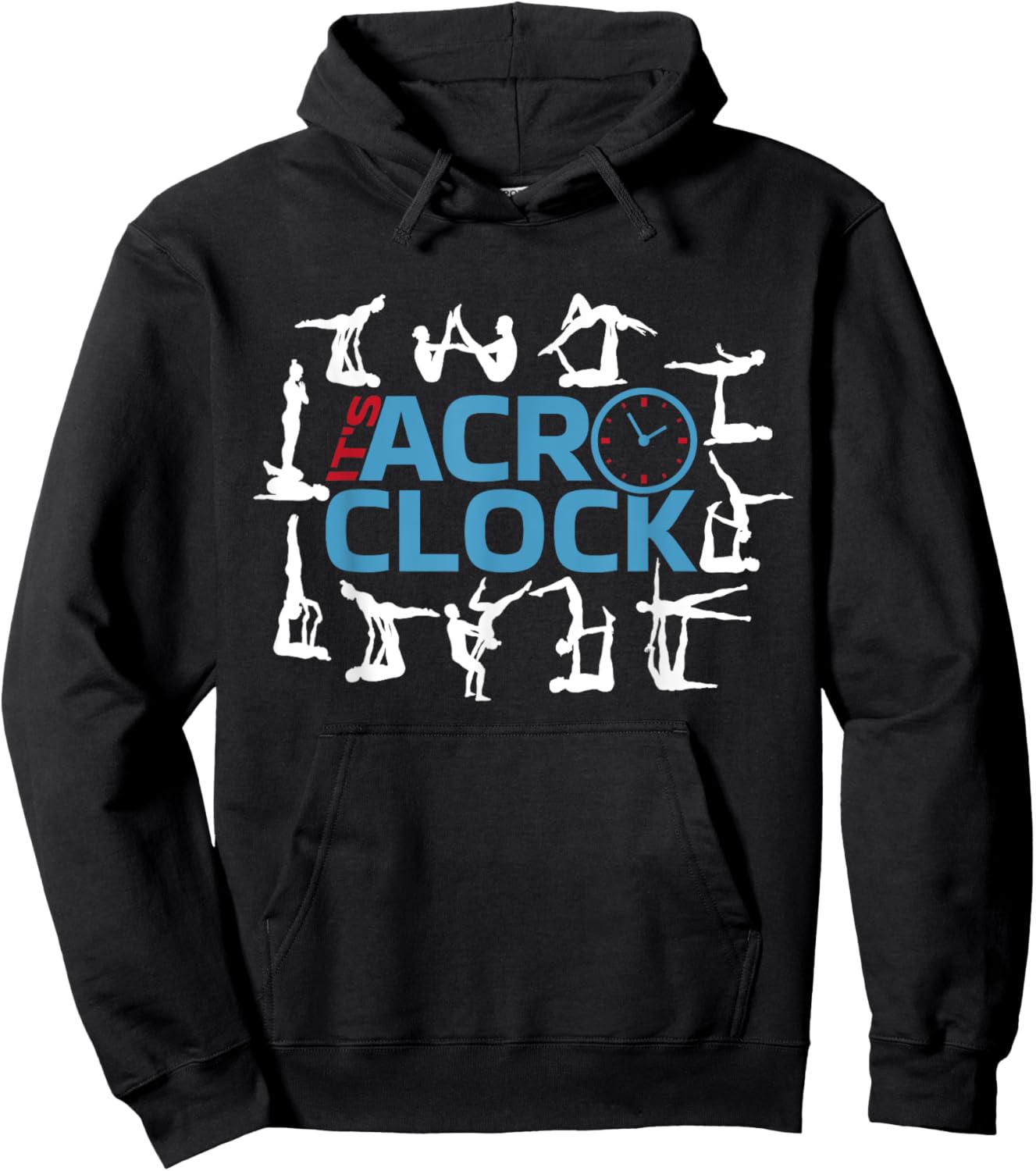 It's Acro o Clock | Aerial Acroyoga | Funny Acro Yoga Hoodie - Hoodie | Black