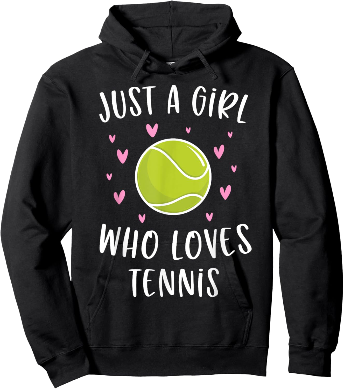 Cute Tennis Shirt for Girls Just A Girl Who Loves Tennis Hoodie - Hoodie | Black