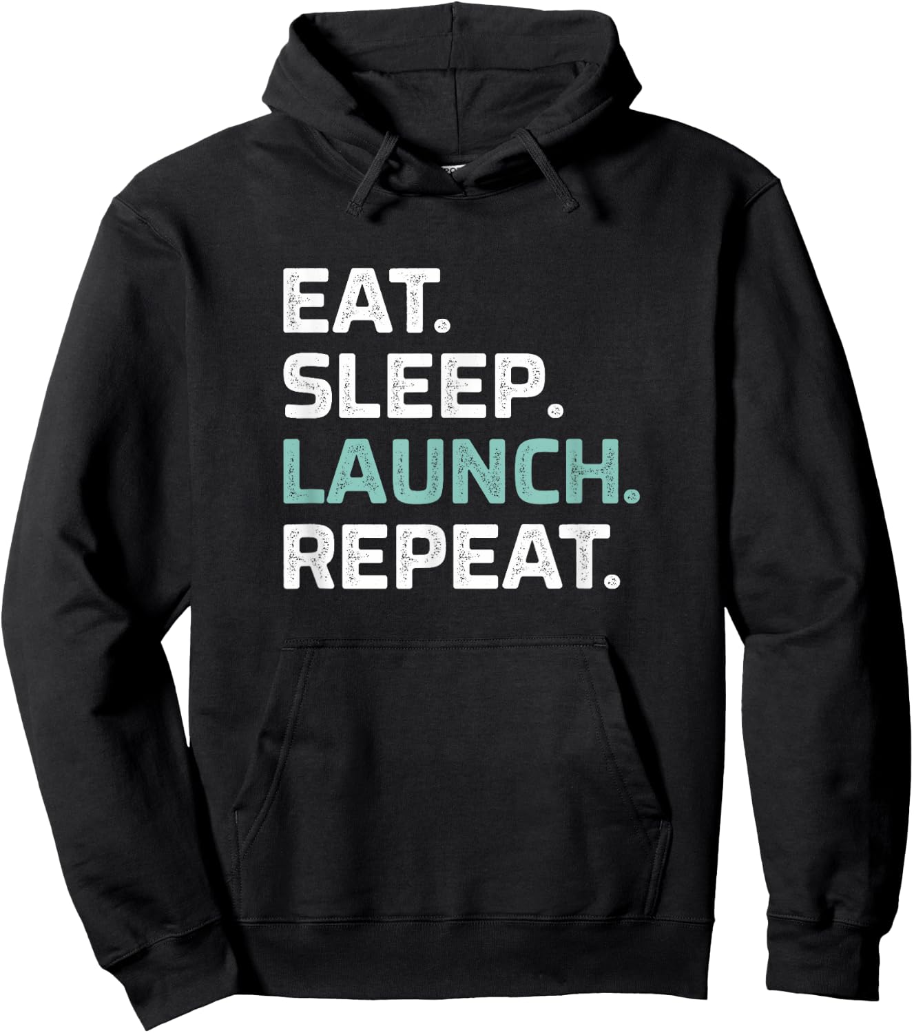 Eat Sleep Launch Repeat - Vintage Style Hoodie - Hoodie | Black
