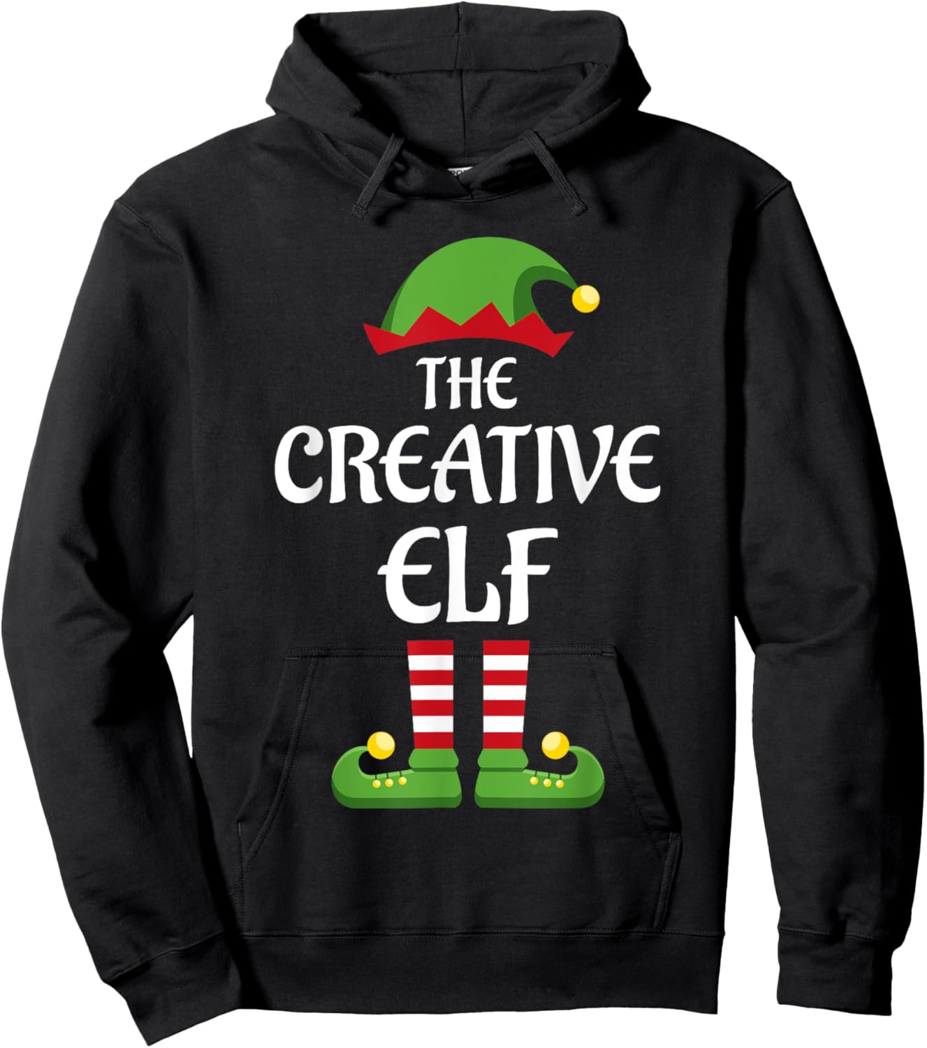 Creative Elf Family Matching Group Christmas Hoodie - Hoodie | Black