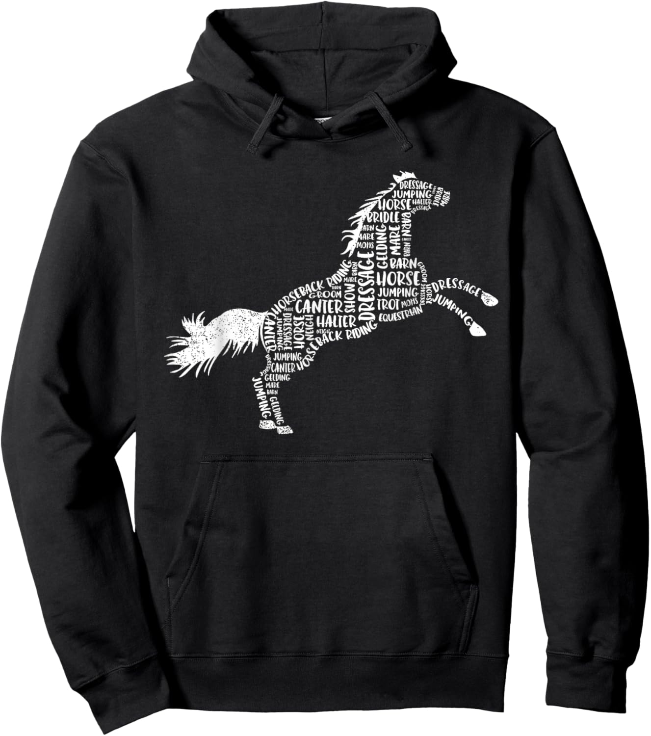 Horse Silhouette Gifts For Horse Lovers Women Girls Kids Hoodie - Hoodie | Black