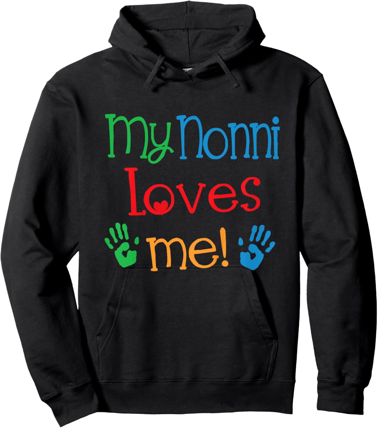 My Nonni Loves Me Grandchild Hoodie - Hoodie | Black
