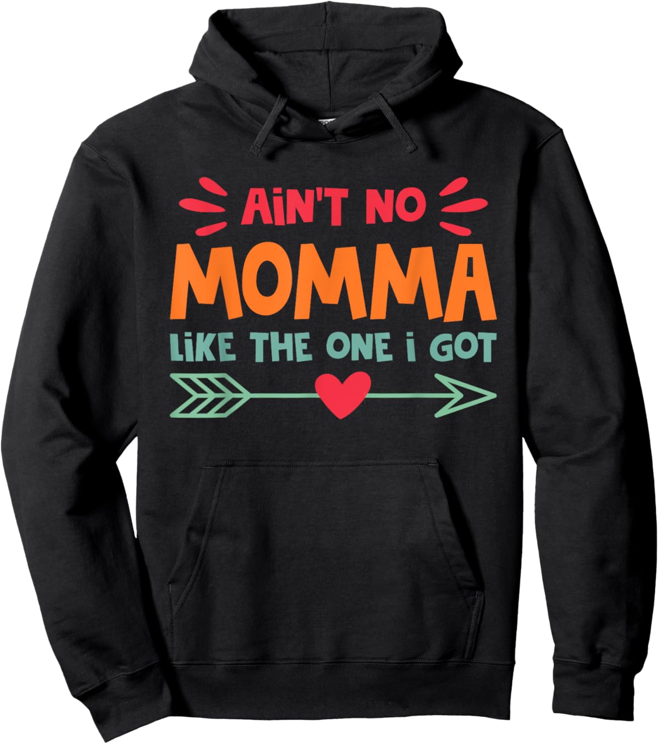 Ain't No Momma Like The One I Got Mom Love Retro Vintage Hoodie - Hoodie | Black
