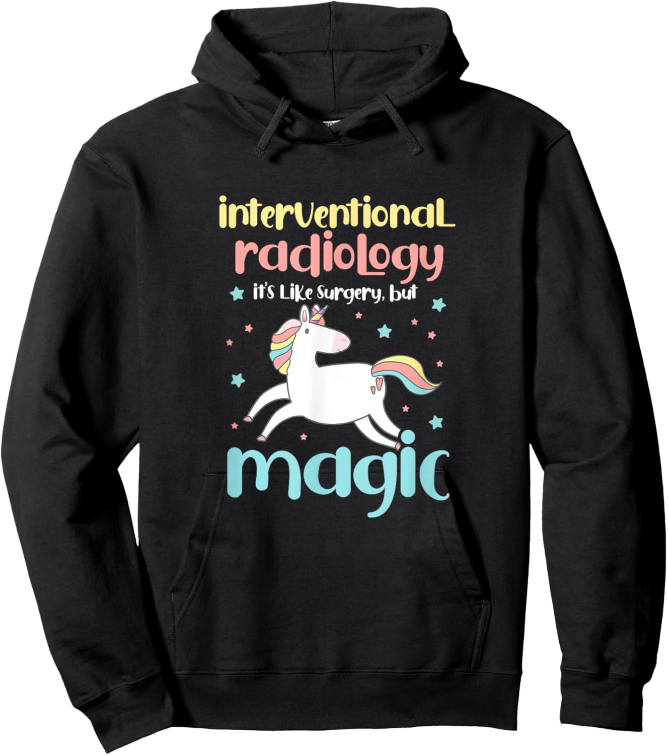 Interventional Radiology Radiologist Rad Tech Unicorn Hoodie - Hoodie | Black