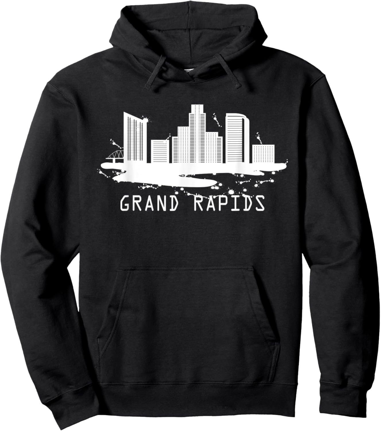 Grand Rapids Cityscape - Grand Rapids Michigan Skyline Hoodie - Hoodie | Black