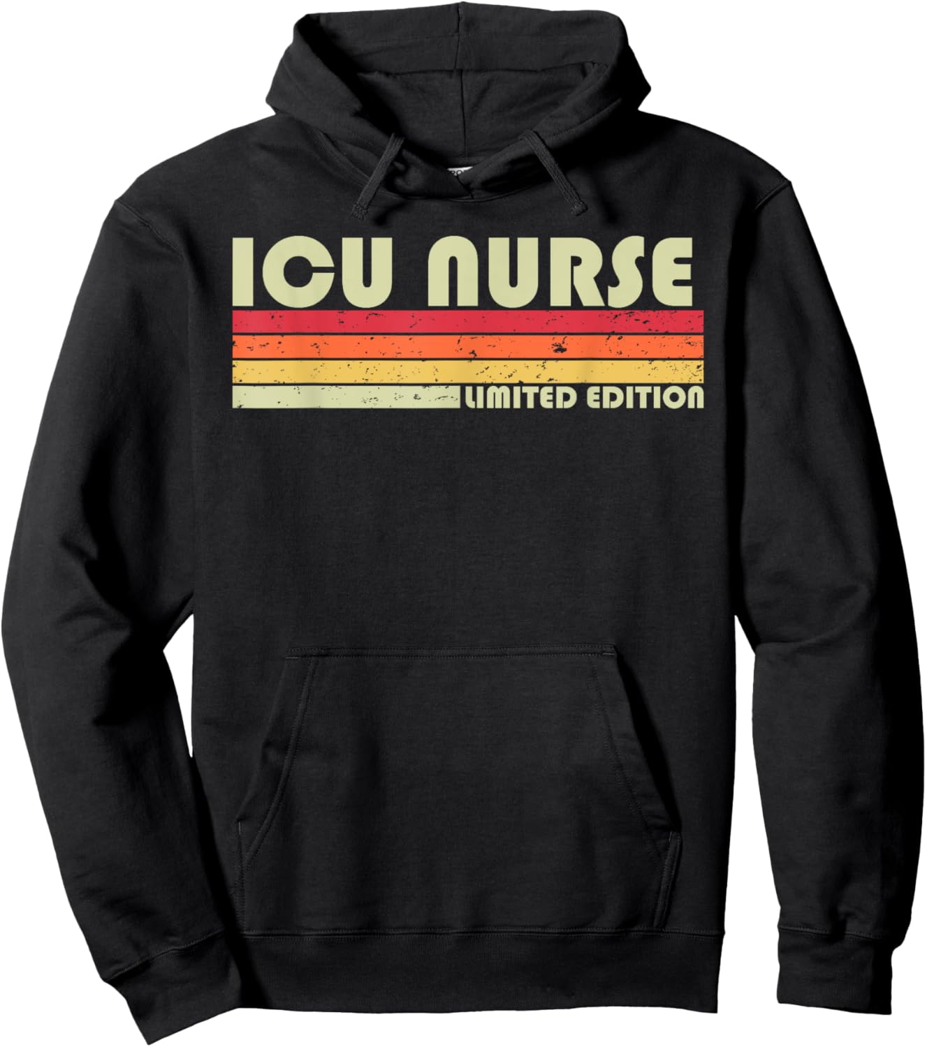 ICU NURSE Funny Job Title Profession Birthday Worker Idea Hoodie - Hoodie | Black