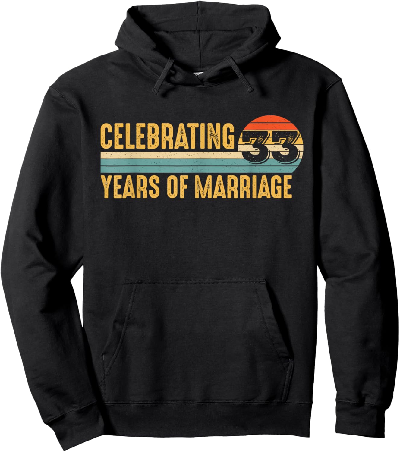 33 Years Marriage Married Couple 33rd Wedding Anniversary Hoodie - Hoodie | Black