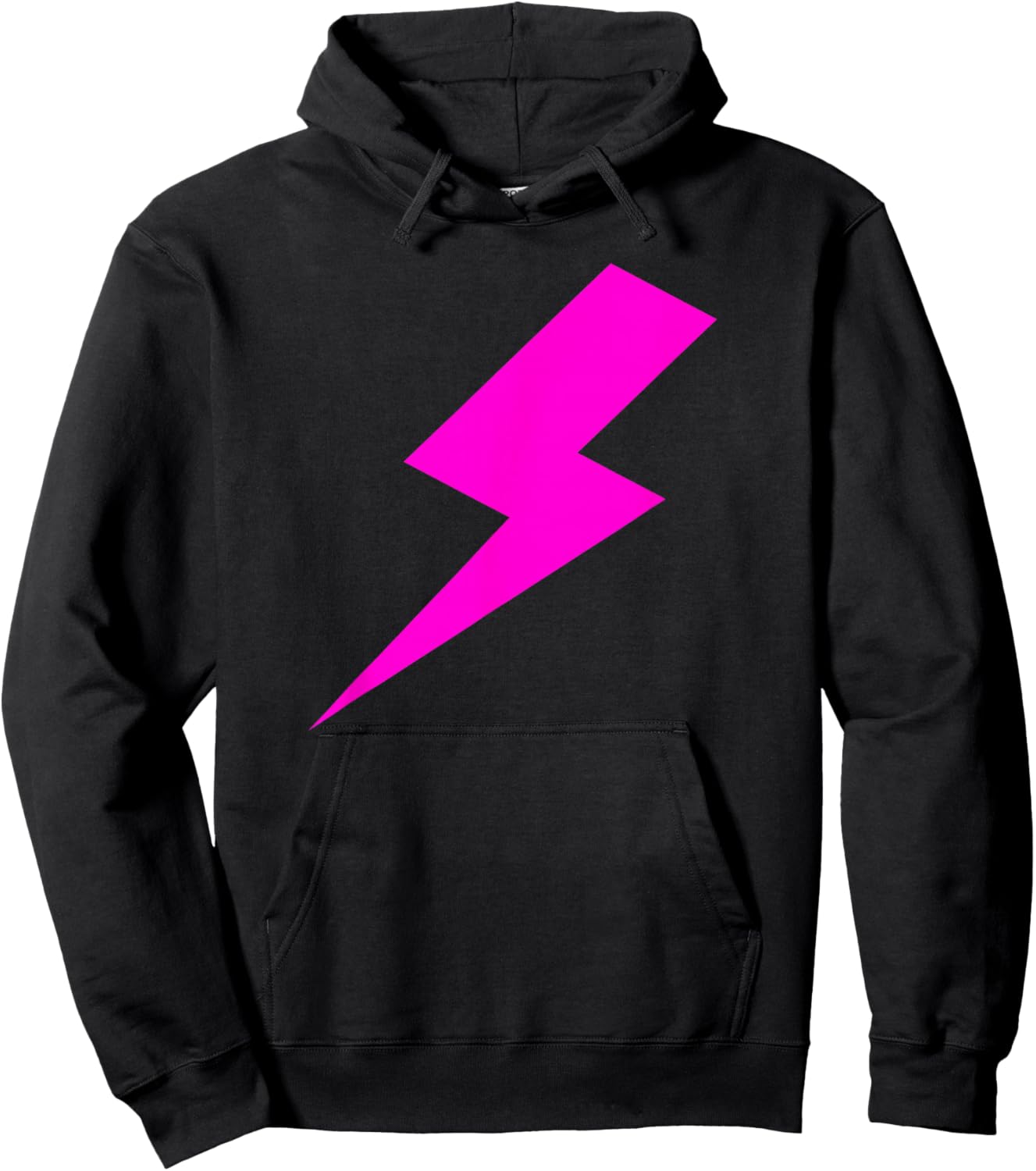 Lightning Bolt Hot Pink Flash Print Hoodie - Hoodie | Black