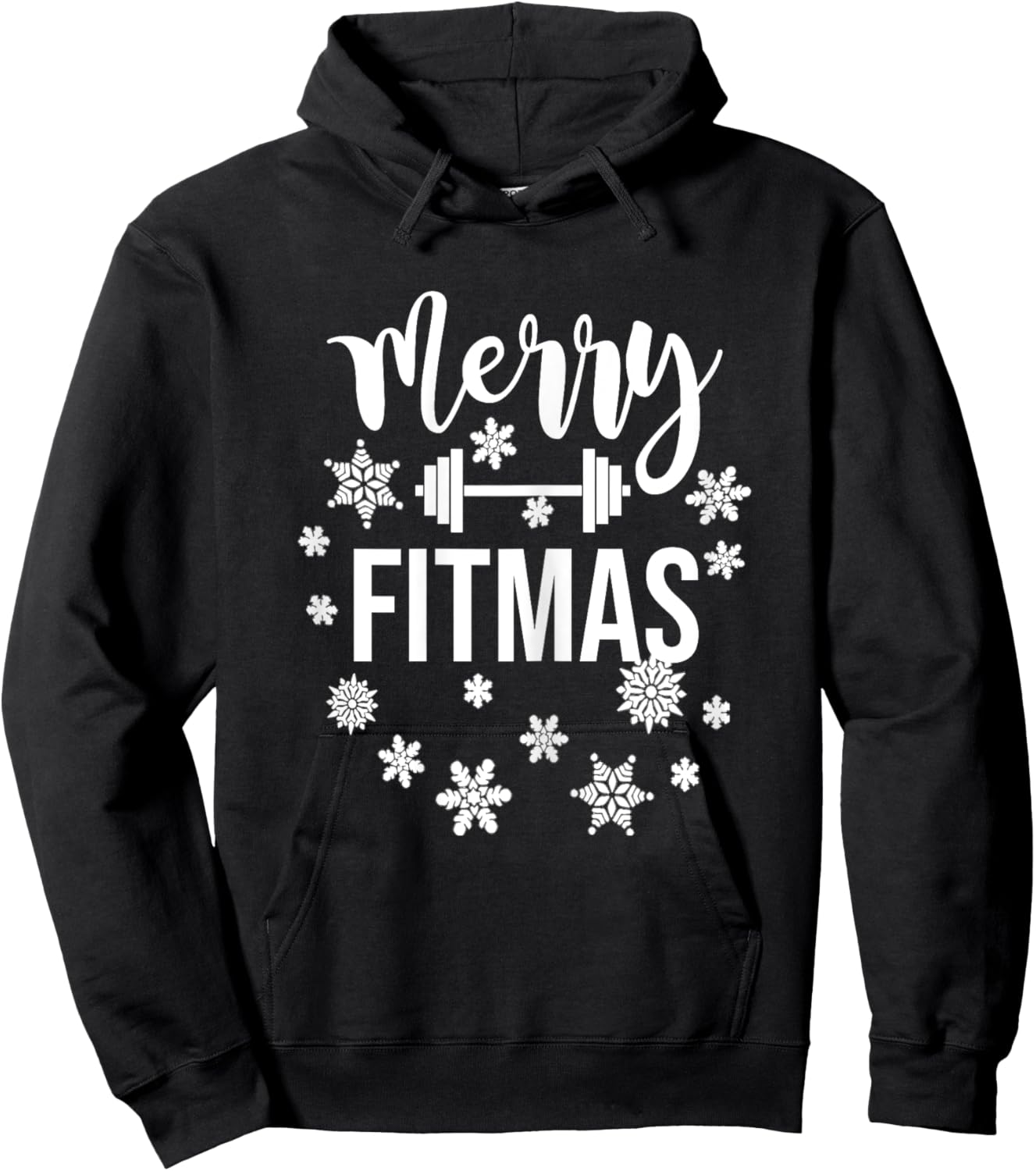 Merry Fitmas Christmas Pun Gym Holiday Workout Fitness Xmas Hoodie - Hoodie | Black