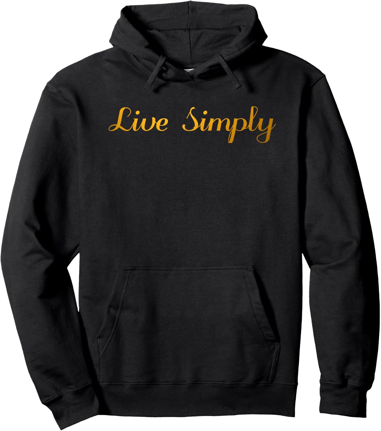 Live Simply - Black & Gold Elegant Inspirational Hoodie - Hoodie | Black