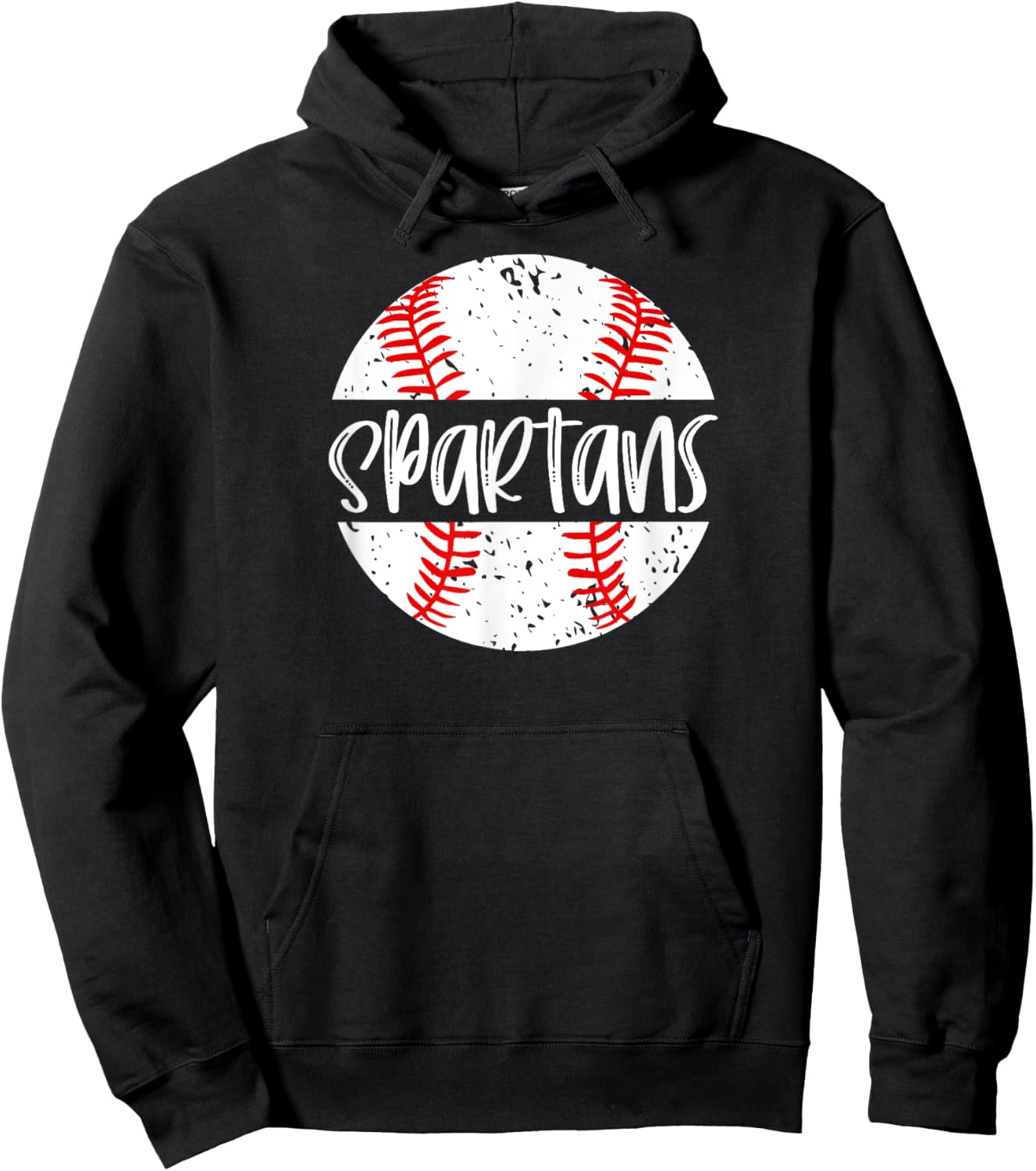 Spartans Baseball Team Mascot School Spirit Game Day Hoodie - Hoodie | Black