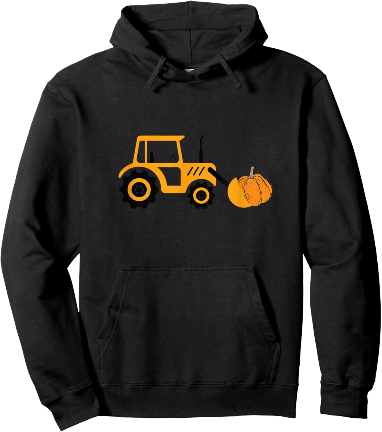 Halloween Construction Vehicle Truck Digger Cute Pumpkin Hoodie - Hoodie | Black